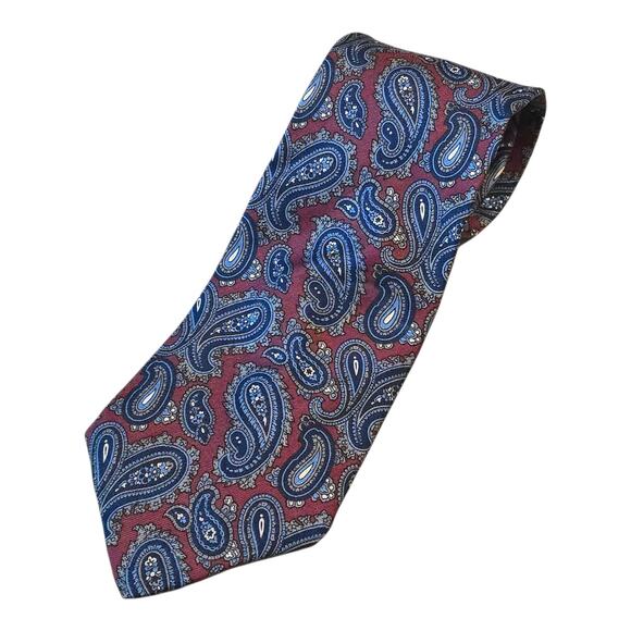 Vintage Bert Pulitzer Necktie All Silk Paisley Print 57.5" x 3.5" Made in USA - Picture 1 of 4